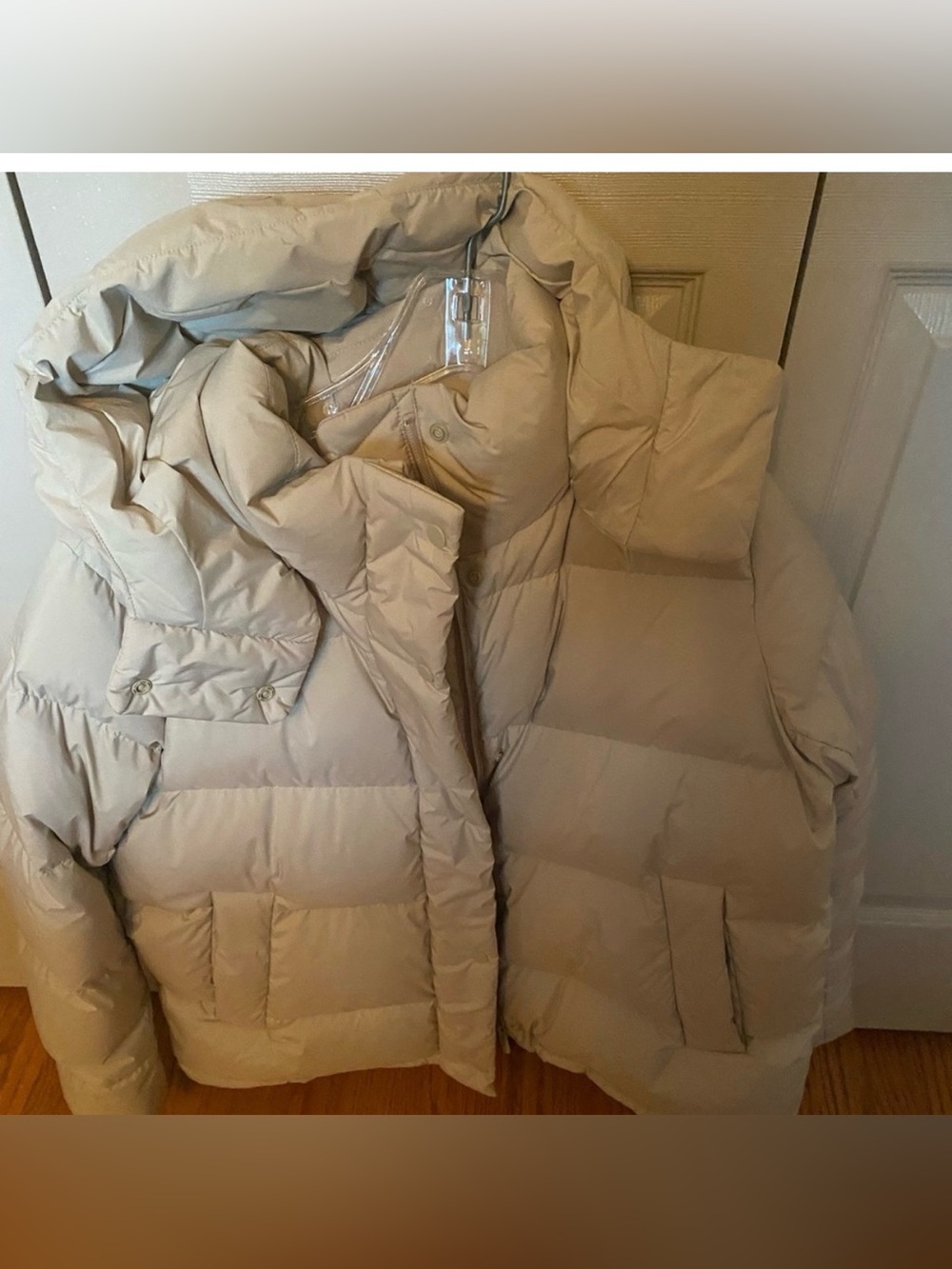 Lululemon Beige Puffer Jacket - Hooded Quilted Coat